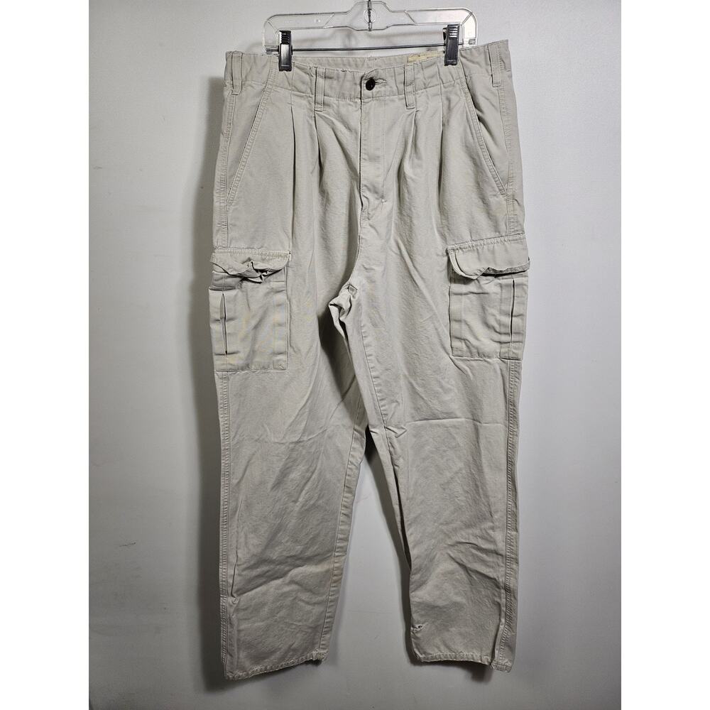 Eddie Bauer Men's Cargo Pants Tan Size 34X34 Workwear Vintage